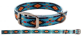 Showman Couture Teal Southwest designed nylon dog collar #2